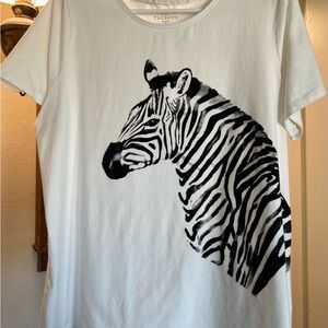 Talbots Classic White Zebra Tee